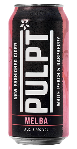 ***  AS SEEN ON SUNDAY BRUNCH!!  ***    MELBA - WHITE PEACH & SCOTTISH RASPBERRY CIDER (12x440ml cans)